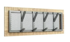 Discount LABEL51 Kapstok Crude, Mangohout, 75 x 30 x 11cm Burned Steel