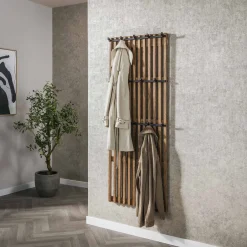 Online LifestyleFurn Kapstok Darah Latjes Mangohout met 14 haken, 160 x 60cm Massief mango zandkleur