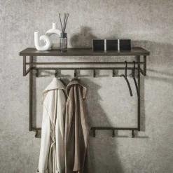 Clearance LifestyleFurn Kapstok Dishon Antiek Brass, Met 12 haken Brons antiek