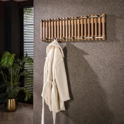 Discount LifestyleFurn Kapstok Emilee Mangohout, Met 13 haken Massief mango zandkleur