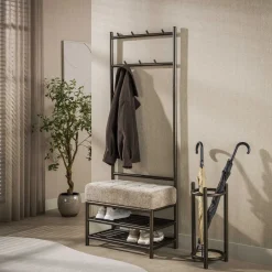 Outlet LifestyleFurn Kapstok Karalynn Met bankje en 7 haken