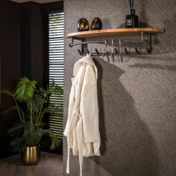 Best LifestyleFurn Kapstok Karia Acaciahout, Met 8 haken Massief acacia