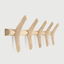 Clearance Ethnicraft Kapstok PI Hout, Met 5 haken