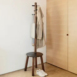 Sale Umbra Kapstok Pillar Met krukje Zwart/walnoot