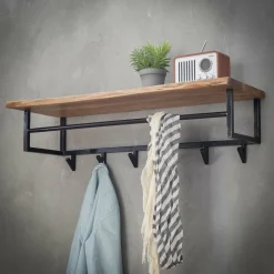 LifestyleFurn Kapstok Toni 100cm, met 6 haken Massief acacia naturel