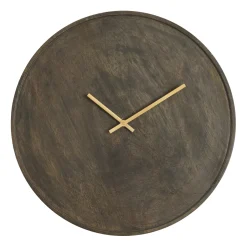 Best Light & Living Klok Veti Mangohout, kleur Donkerbruin