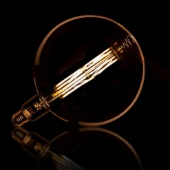 Hot LifestyleFurn Kooldraadlamp Bol XXL Ø20cm, LED E27 / 8W, Goldline, dimbaar Amberkleurig glas