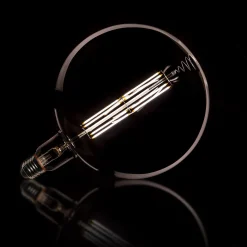 Discount LifestyleFurn Kooldraadlamp Bol XXL Ø20cm, LED E27 / 8W, Smoke grey, dimbaar Smoke grey glas