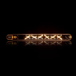 Outlet LifestyleFurn Kooldraadlamp Buis 30cm E27 LED 4W goldline , dimbaar Amberkleurig glas