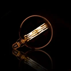 New LifestyleFurn Kooldraadlamp LED Bol Ø15cm, Amberkleurig, Dimbaar Amberkleurig glas