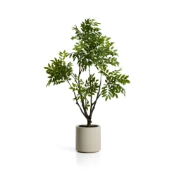 Clearance Kave Home Kunstplant Rhus Incl. witte pot, 185cm Groen