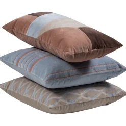Outlet WOOOD Kussen Laon Set van 3 stuks, kleur /Blauw Naturel
