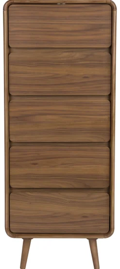 Outlet Zuiver Ladekast Rise Essen en rubberhout, Met 5 laden