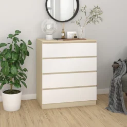 Best Artistiq Living Ladekast Youba Met 4 laden Naturel/Wit