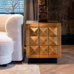 Online Richmond Interiors Ladekast/Nachtkastje Collada kleur Goud Brushed gold