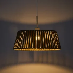 New Kave Home Lampenkap Aldet Plat Geweven touw, 46cm