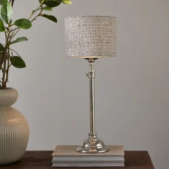 New Rivièra Maison Lampenkap Baker Linnen, 20cm Zwart / wit