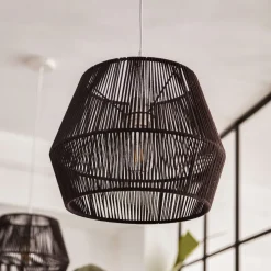 Hot Kave Home Lampenkap Cantia Jute, Ø37cm Zwart