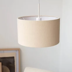 New Kave Home Lampenkap Nazli Linnen, ø40cm Beige