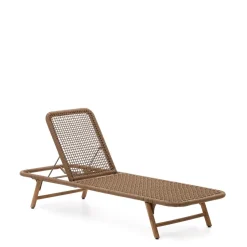 Outlet Kave Home Ligbed Dandara Acaciahout en geweven touw Beige