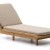 Outlet Kave Home Ligbed Galea Teakhout en rattan