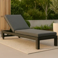 Hot Nohr Ligbed Kha Wicker, kleur Grijs/Zwart Grijs / Zwart