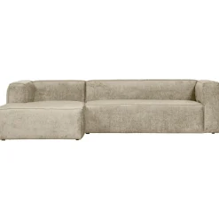 Hot WOOOD Loungebank Bean Structure Velvet, kleur milk Butter