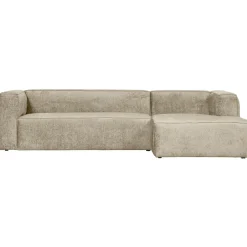 Hot WOOOD Loungebank Bean Structure Velvet, kleur milk Butter
