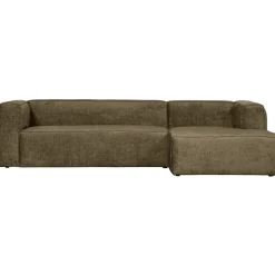Hot WOOOD Loungebank Bean Structure Velvet, kleur Moss