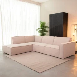 New LABEL51 Loungebank Kay Bouclé, 283cm, kleur Naturel