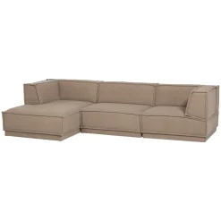 Outlet WOOOD Loungebank Manu 286cm, Teddy, kleur Taupe