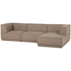 Outlet WOOOD Loungebank Manu 286cm, Teddy, kleur Taupe