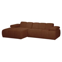 Hot WOOOD Loungebank Mojo Bouclé, kleur Melange Roestbruin