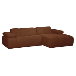 Hot WOOOD Loungebank Mojo Bouclé, kleur Melange Roestbruin