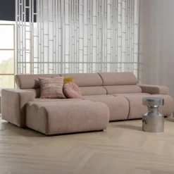 Outlet WOOOD Loungebank Novi Geweven melange stof, kleur Taupe