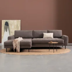 PEPP Interiors Loungebank Oreo 275cm, Linnen look, kleur Bruin