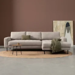 Clearance PEPP Interiors Loungebank Oreo 275cm, Linnen look, kleur Beige
