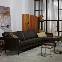 Outlet WOOOD Loungebank Rodeo Rechts, Eco Leder