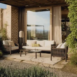 Sale Kave Home Loungeset Aleria Met 3-zits bank, 2 fauteuils en lage tafel