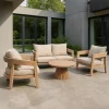 Livingfurn Loungeset Bilbao Teakhout, Met bank, 2 stoelen en tafeltje