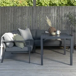 Discount Nohr Loungeset Brianca Met Hoekbank, bankje en tafel Zwart