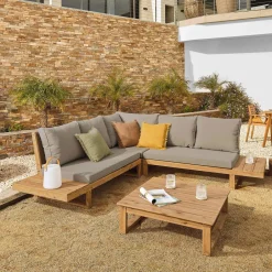 Clearance Kave Home Loungeset Flaviina Massief Acacia Hout