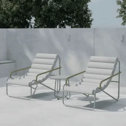 Discount Nohr Loungeset Geron Met 2 stoelen en tafel, kleur Beige/Groen