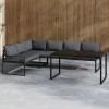 Outlet Nohr Loungeset Jenalee Met hoekbank en hoge tafel, kleur Zwart
