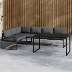Outlet Nohr Loungeset Jenalee Met hoekbank en hoge tafel, kleur Zwart