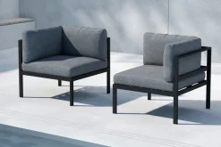 Online Nohr Loungeset Lasheka Hoekmodule, kleur Grijs/Zwart Grijs / Zwart