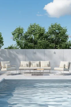 Discount Nohr Loungeset Markesha Met bank, 2 loungestoelen en 2 tafels