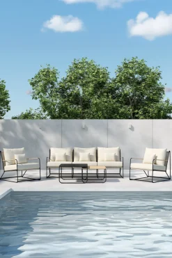 Discount Nohr Loungeset Markesha Met bank, 2 loungestoelen en 2 tafels