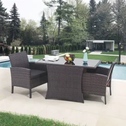 Hot Artistiq Living Loungeset Tarah Tafel + 2 stoelen, kleur bruin