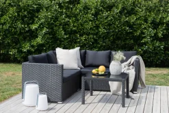 Best Nohr Loungeset Timoth Wicker, Met hoekbank en tafel